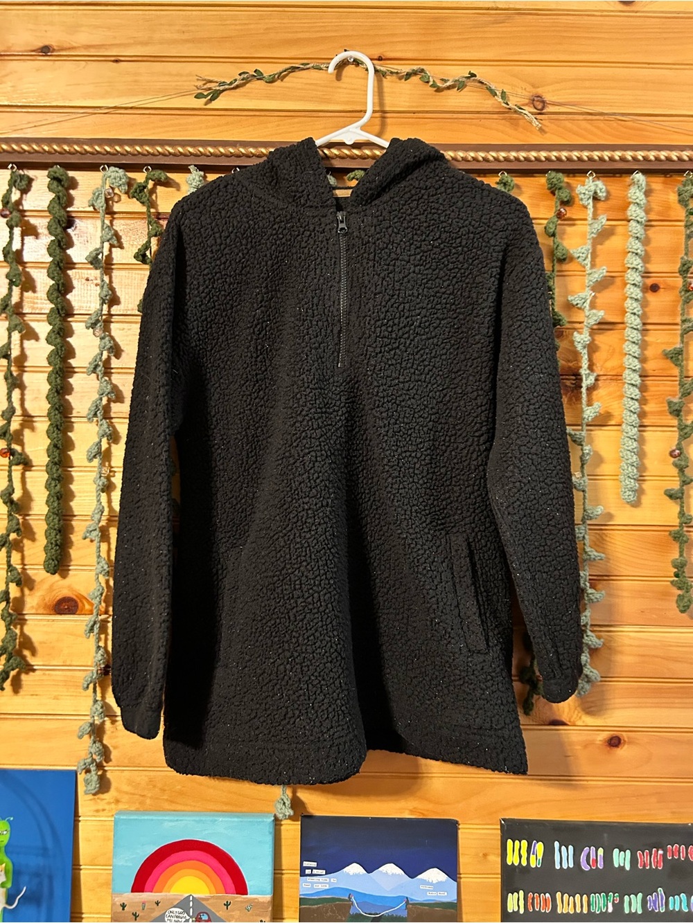 Koolaburra Black Hooded Teddy Fleece Jacket